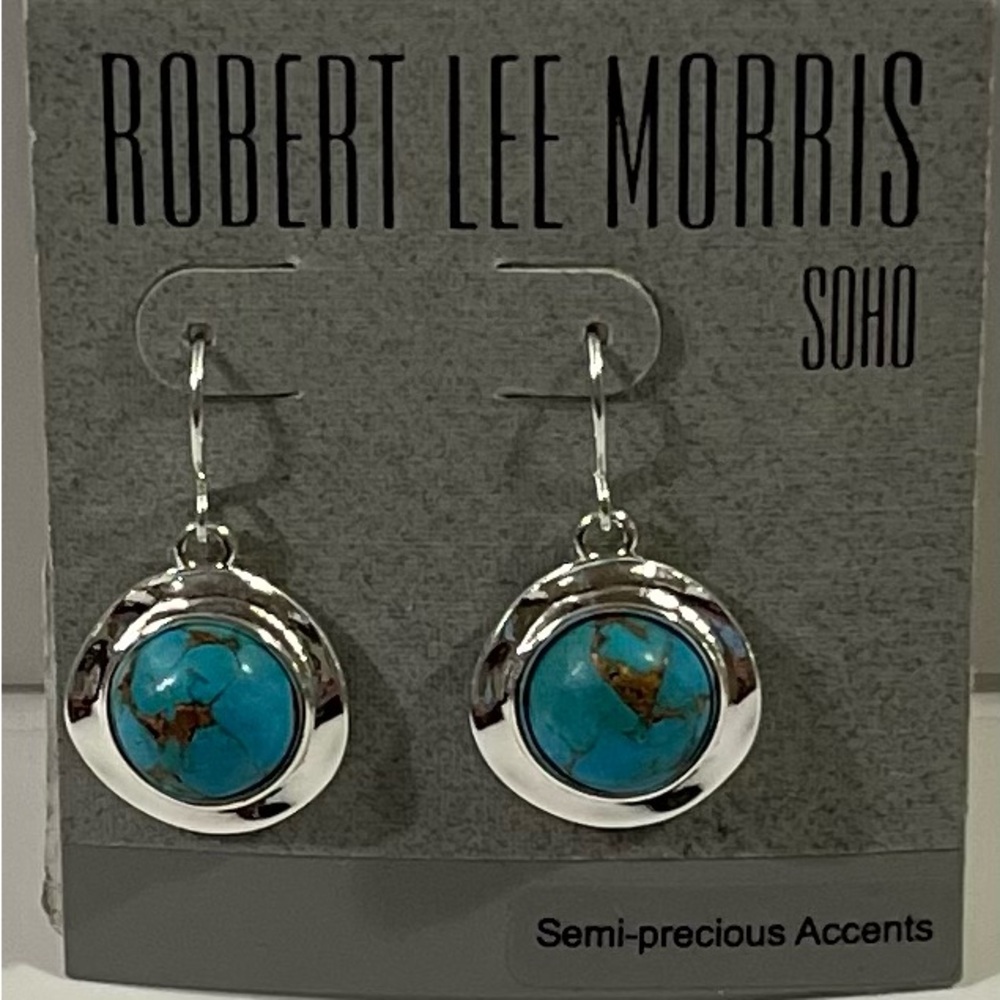 NWT Robert Lee Morris Silver and Turquoise Earrings